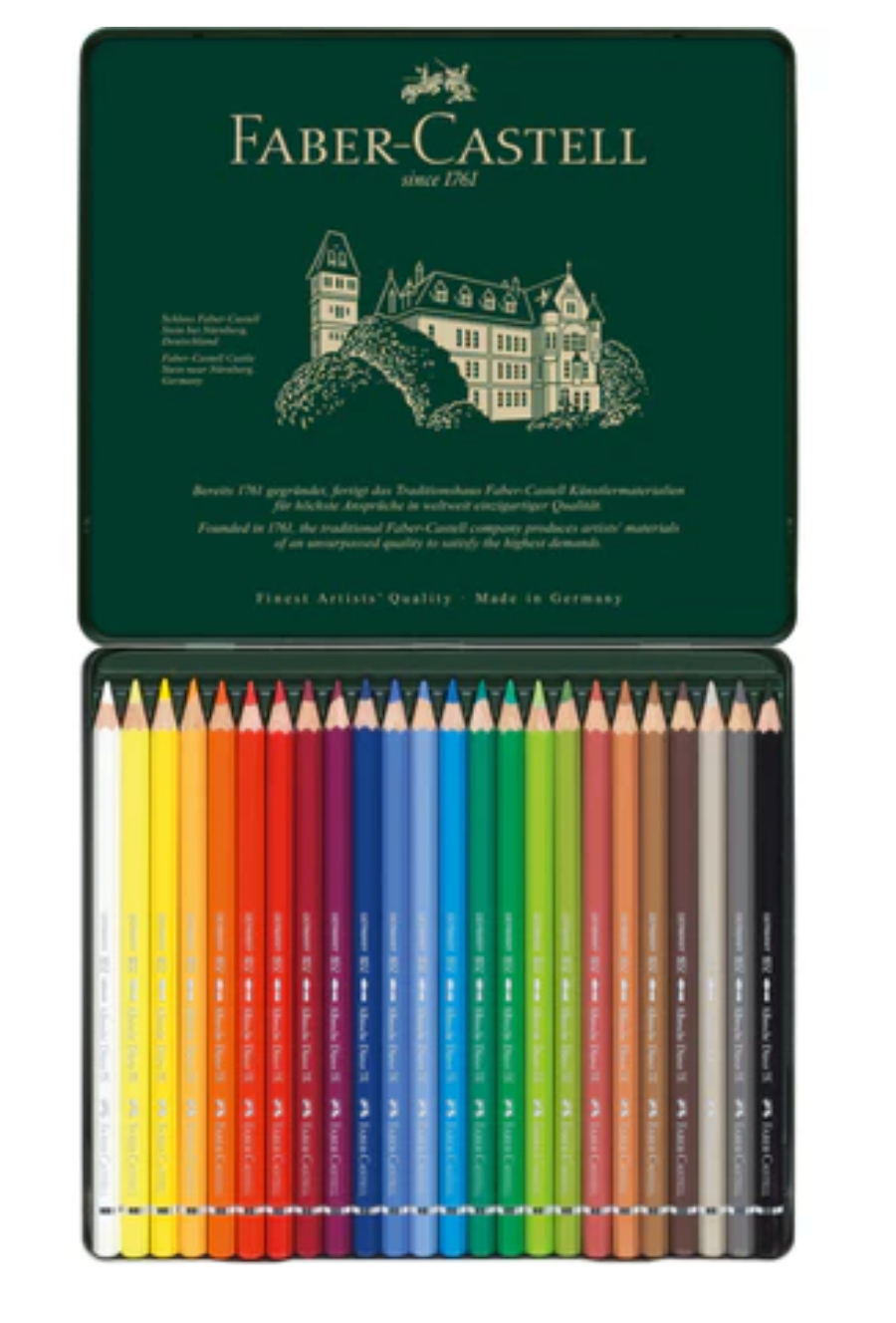 Lápices de colores acuarelables Faber Castell Albrecht Dürer de 24 colores en caja metálica