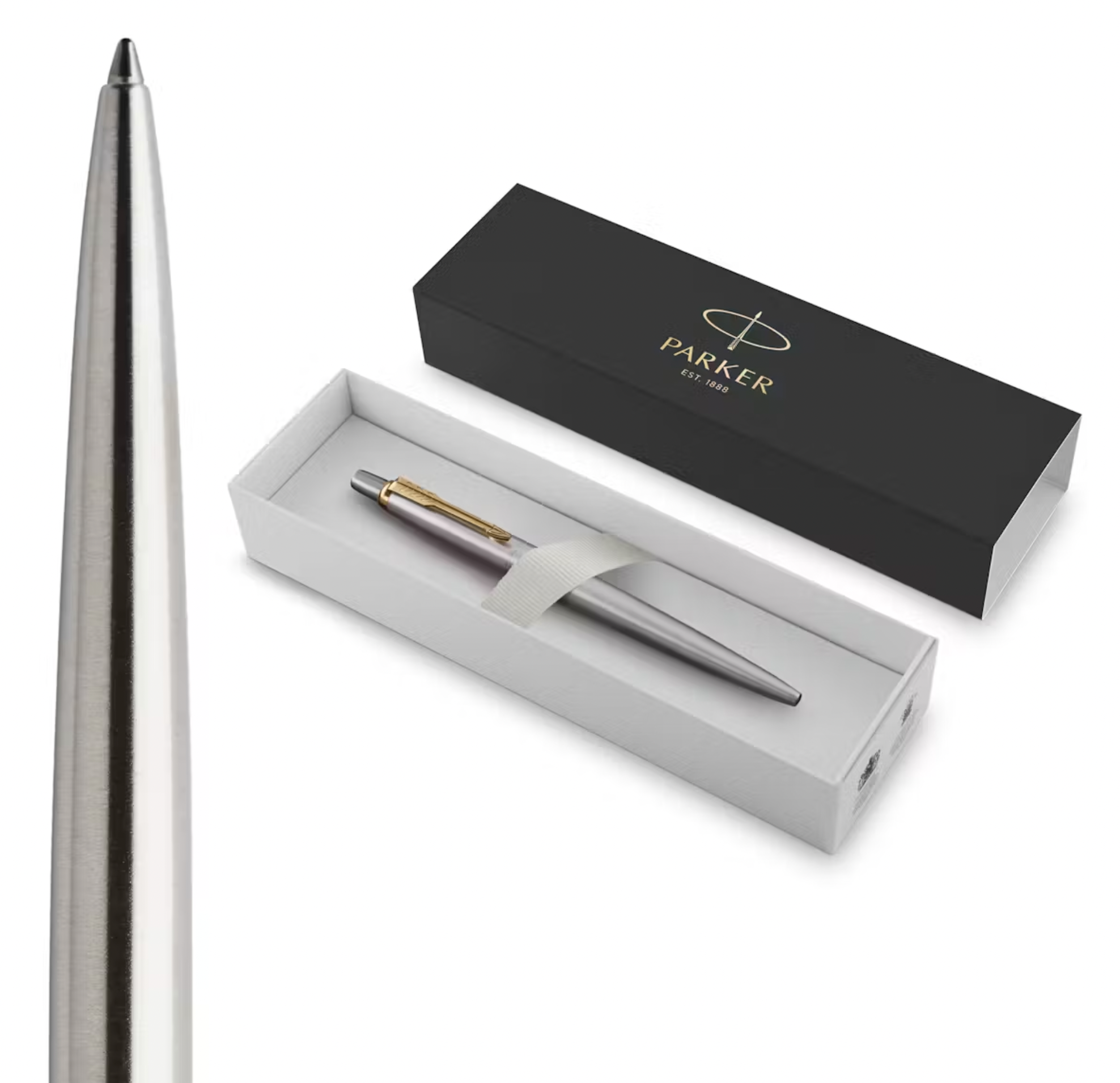 Bolígrafo Parker Jotter metálico con clip dorado