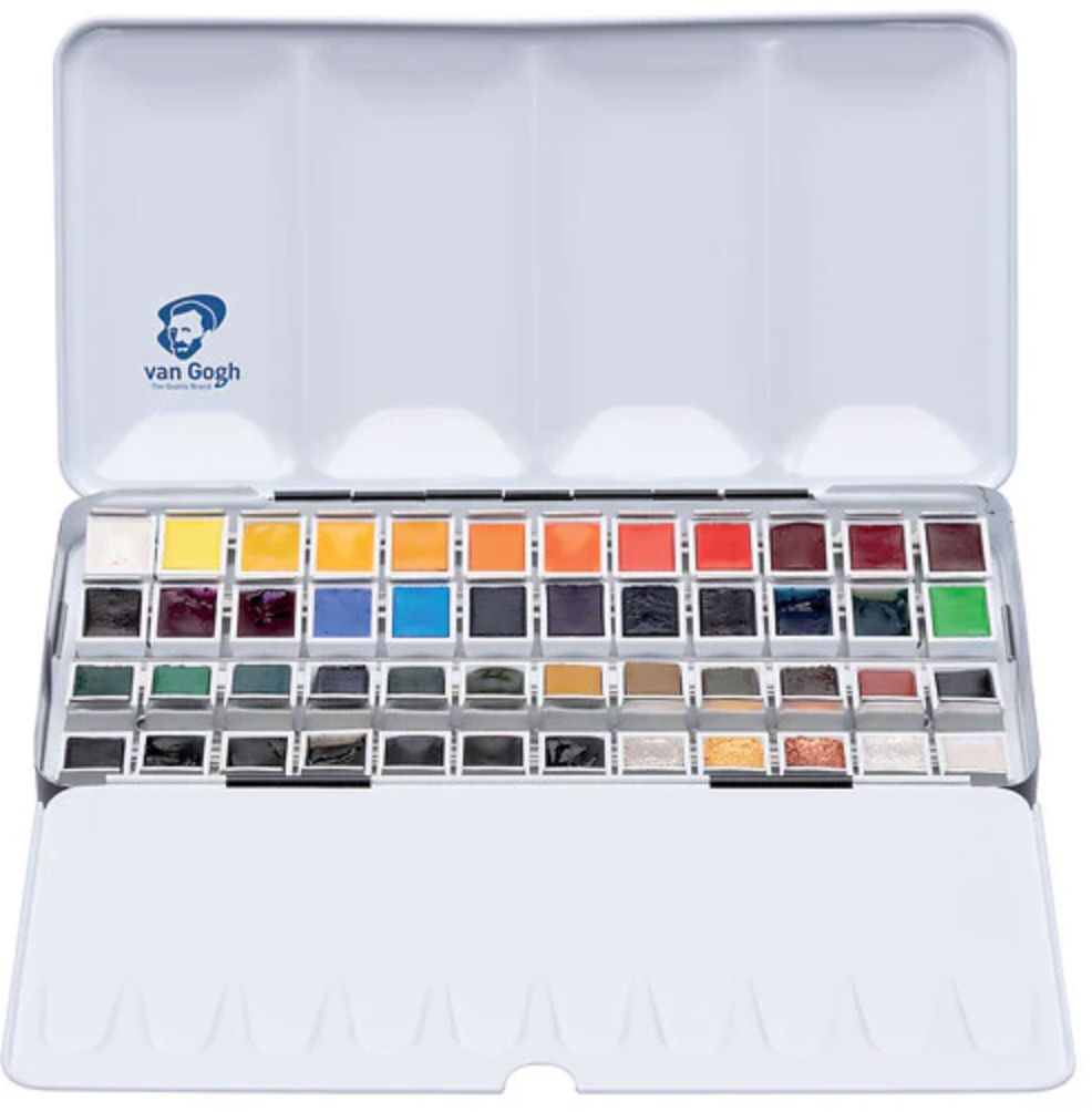 Set de acuarela Van Gogh 48 medias pastillas en caja metálica