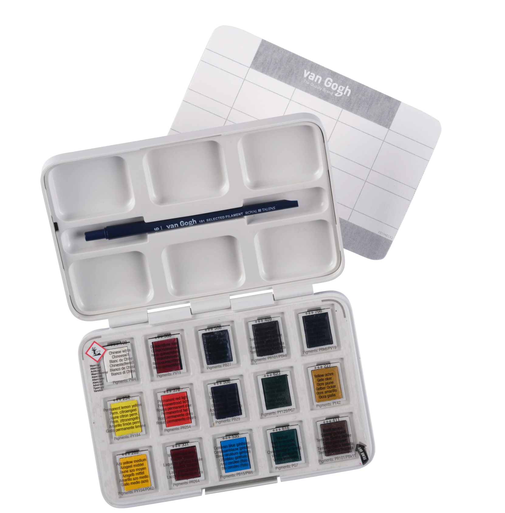 Set de acuarelas Van Gogh Pocket box 12 + 3 medias pastillas