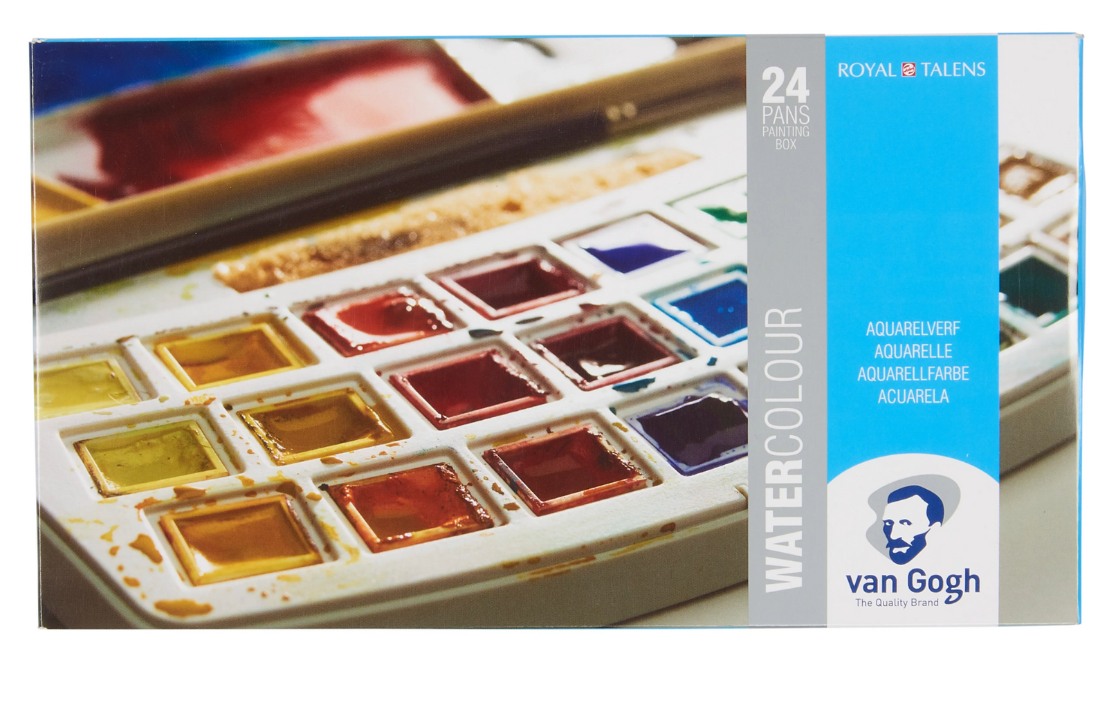 Set de acuarelas Van Gogh de 24 medias pastillas en caja plástica