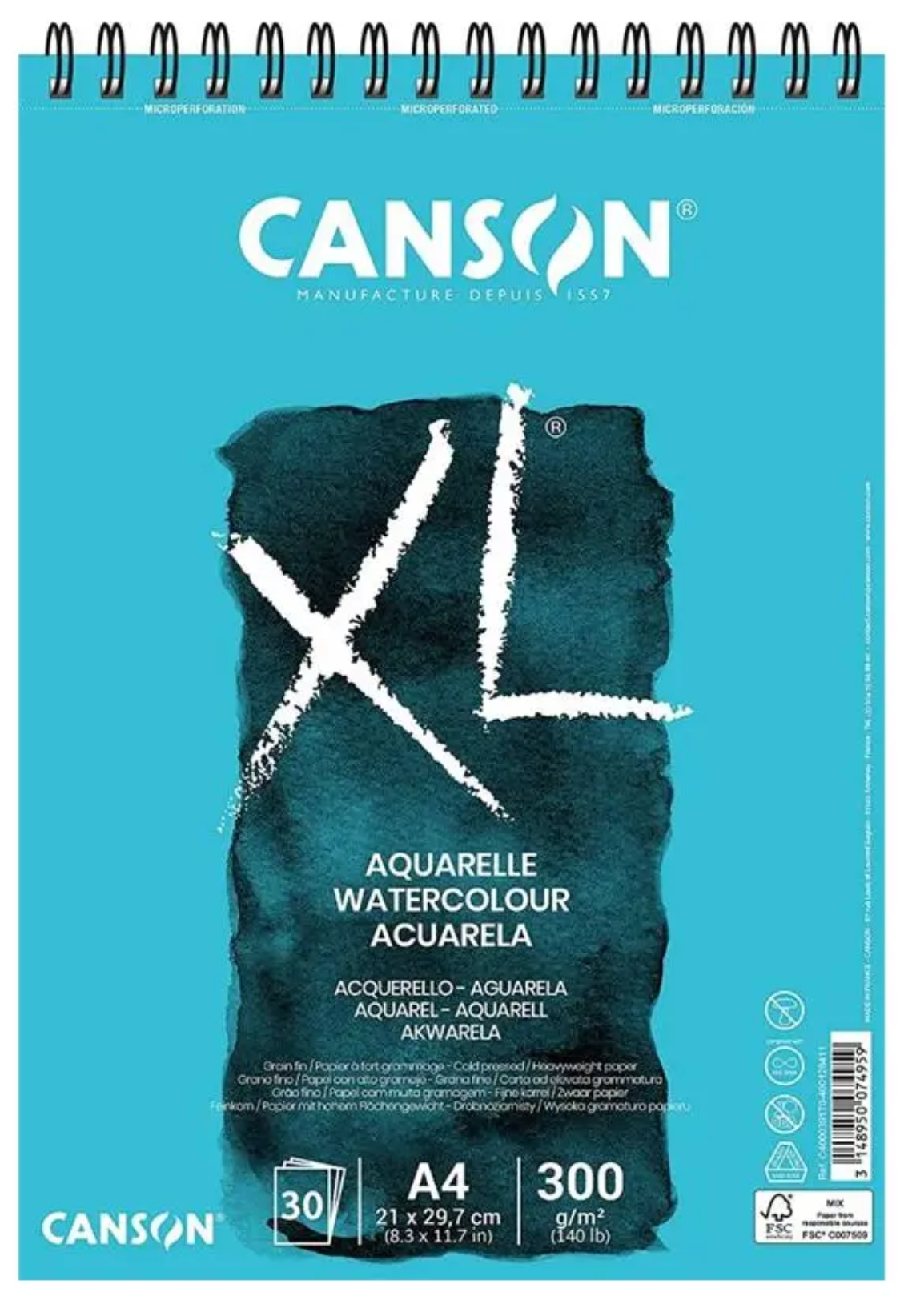 Croquera Canson XL acuarela A4 300gsm