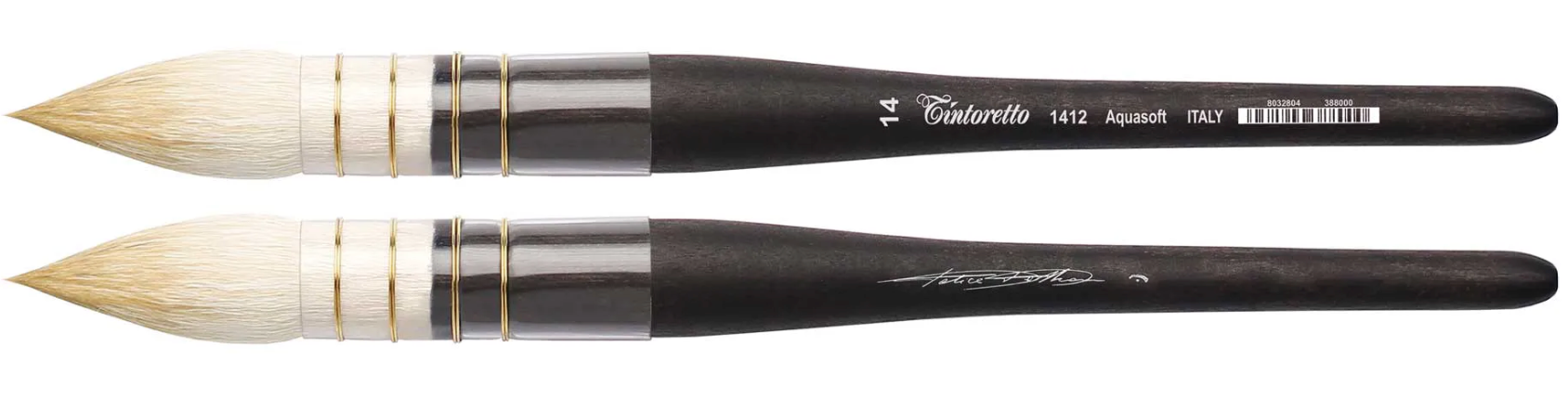 Pincel Mop Tintoretto Feltracco para acuarela de pelo de cabra blanco, Serie 1412