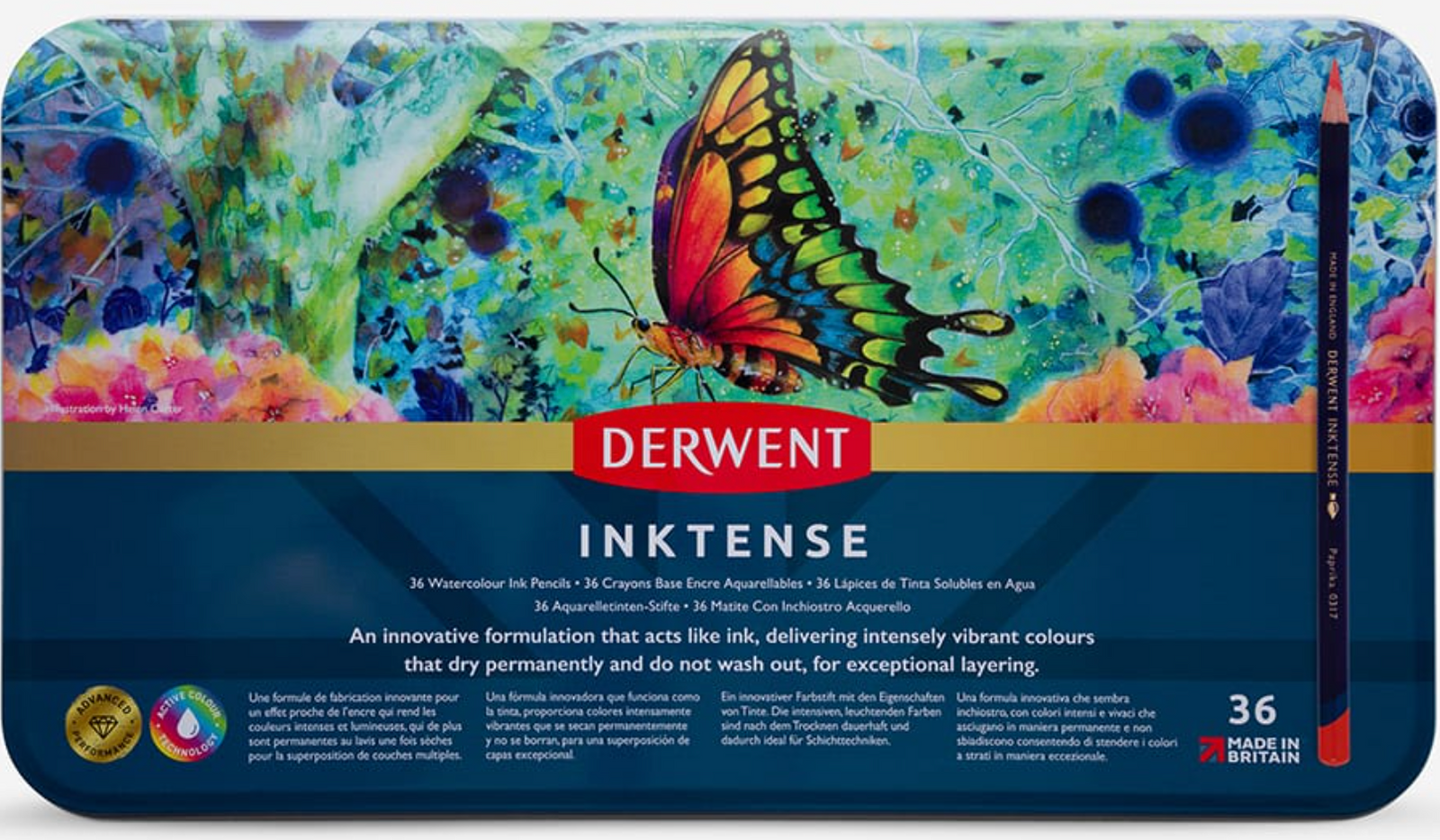 Caja de lápices Derwent Inktense 36 colores