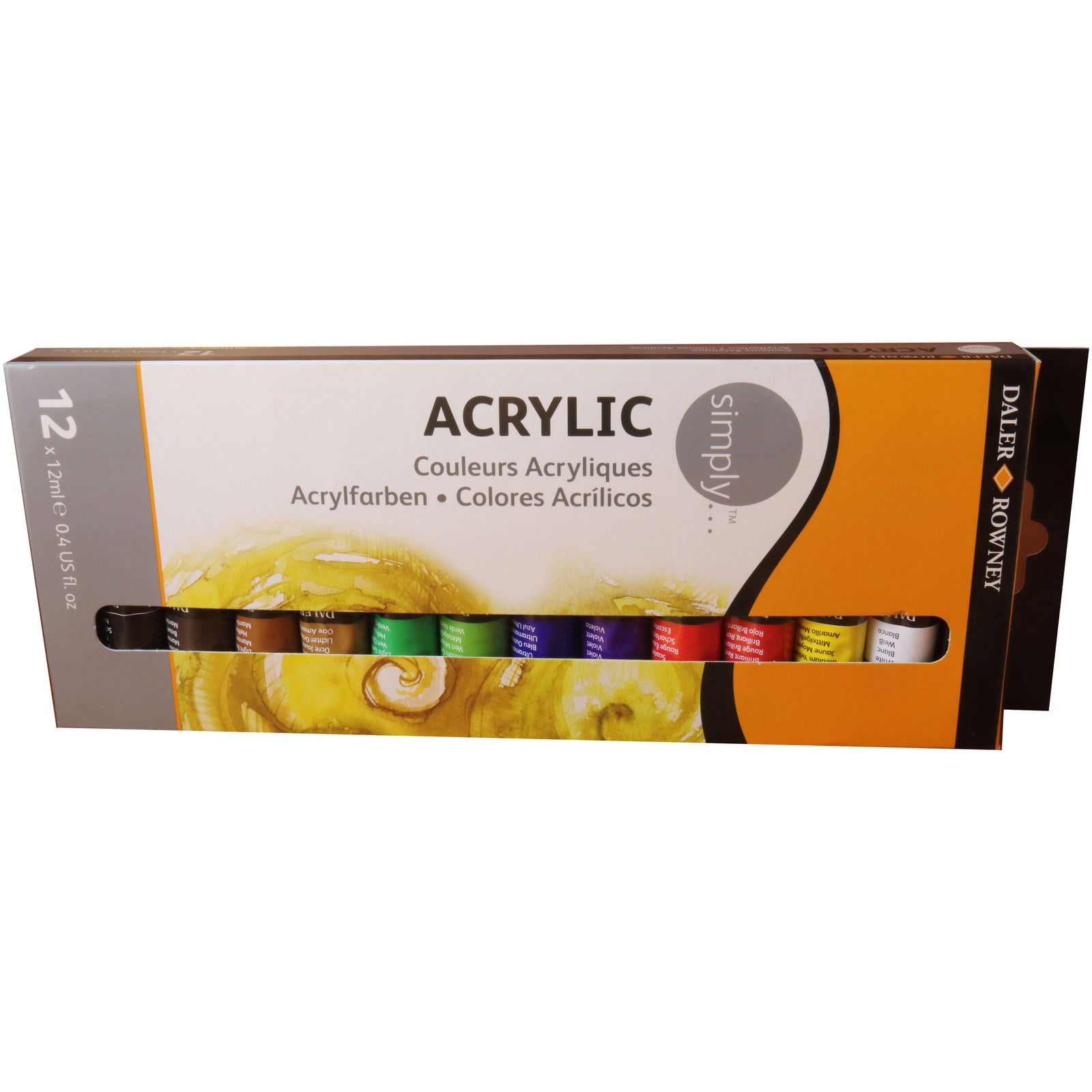 Acrílico Daler Rowney Simply 12 colores de 12 ml